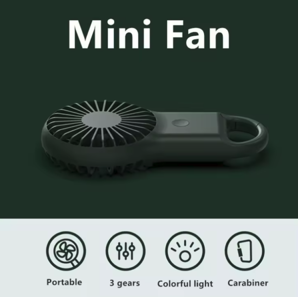Handheld Fan Mini with Carabiner (Slim Design)